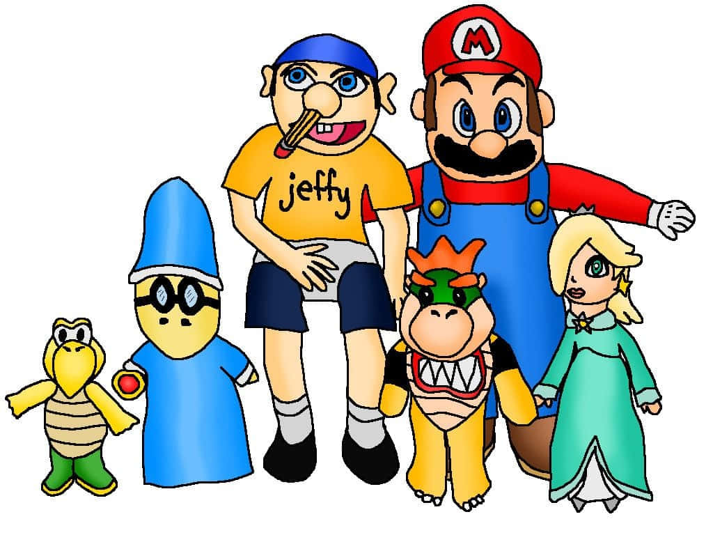 Download Super Mario Logan Cast Cartoon Art Wallpaper