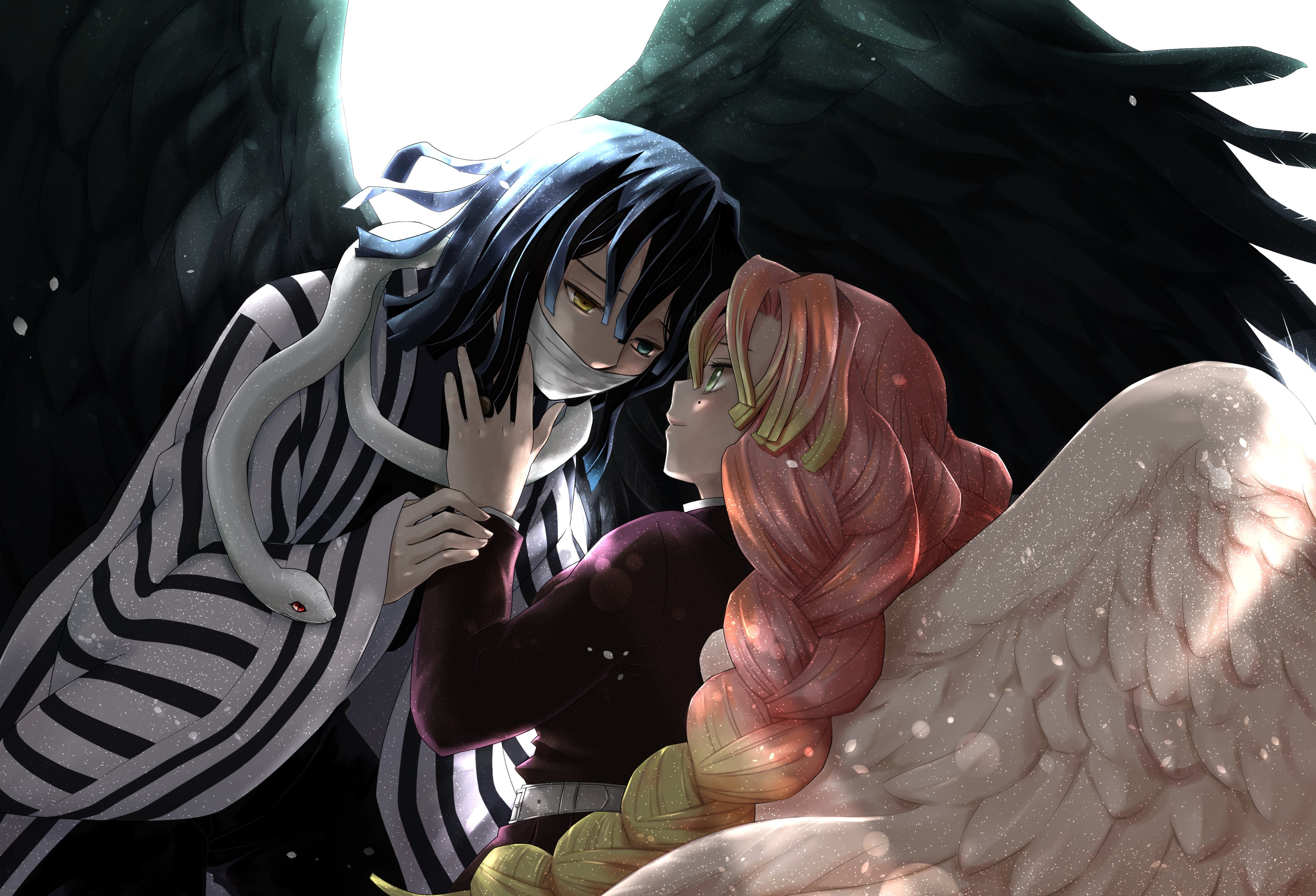 Yaiba 4K, Obanai Iguro, Mitsuri Kanroji