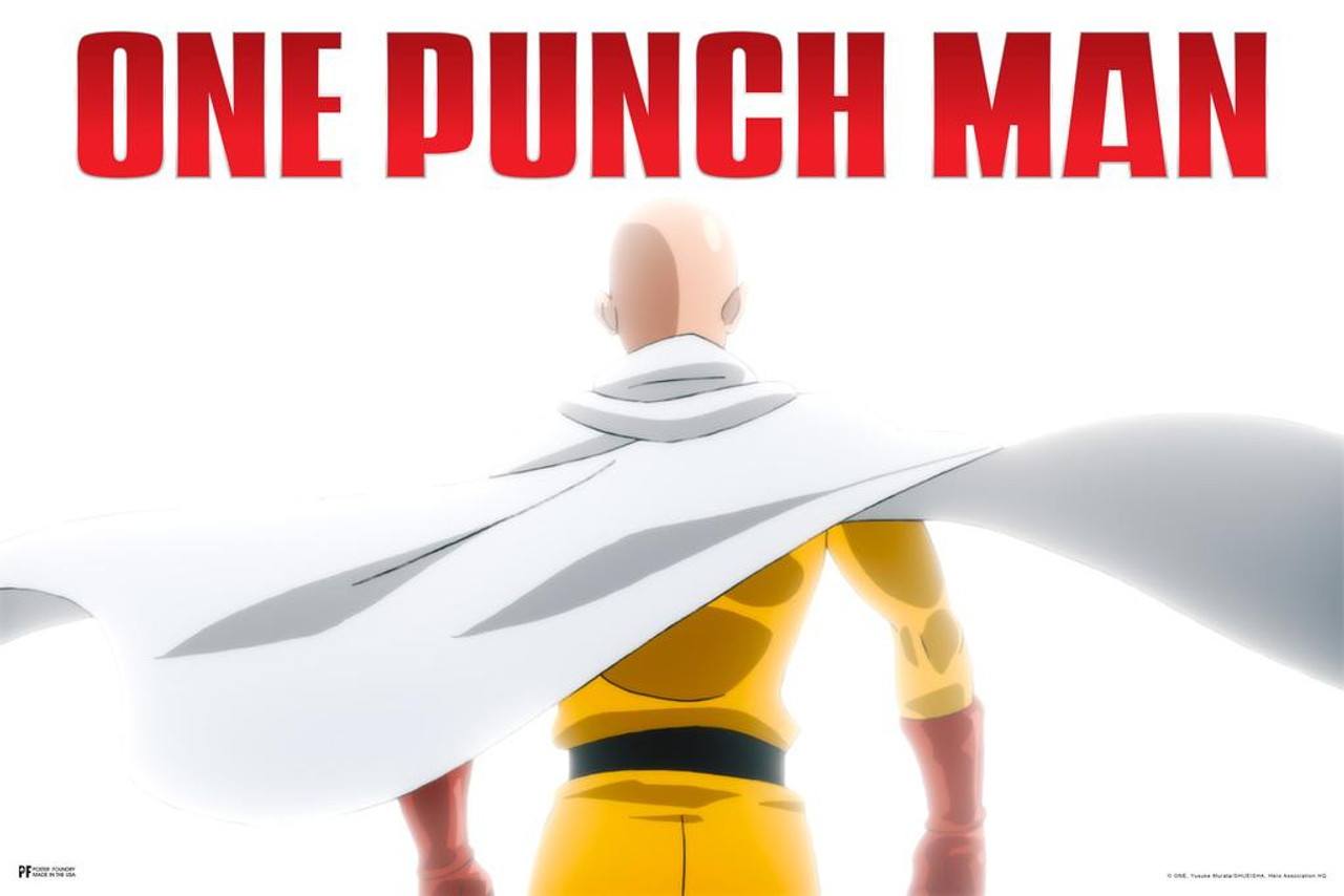 One Punch Man Saitama Wearing Cape Japanese Superhero Manga Anime Character Thick Paper Sign Print Picture 8x12