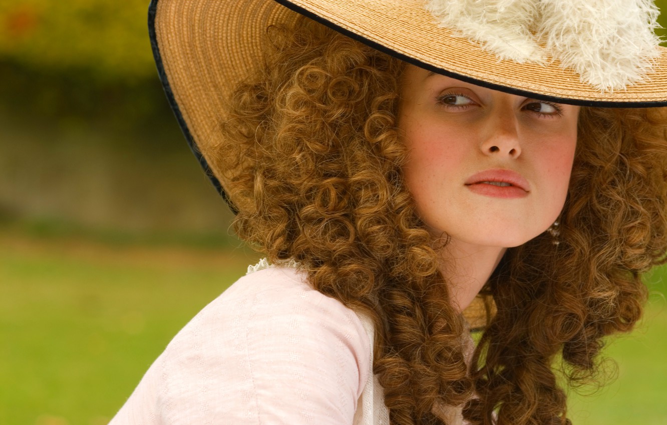 Wallpaper girl, the film, hat, feathers, actress, Keira Knightley, curls, keira Knightley, the duchess, the Duchess image for desktop, section фильмы