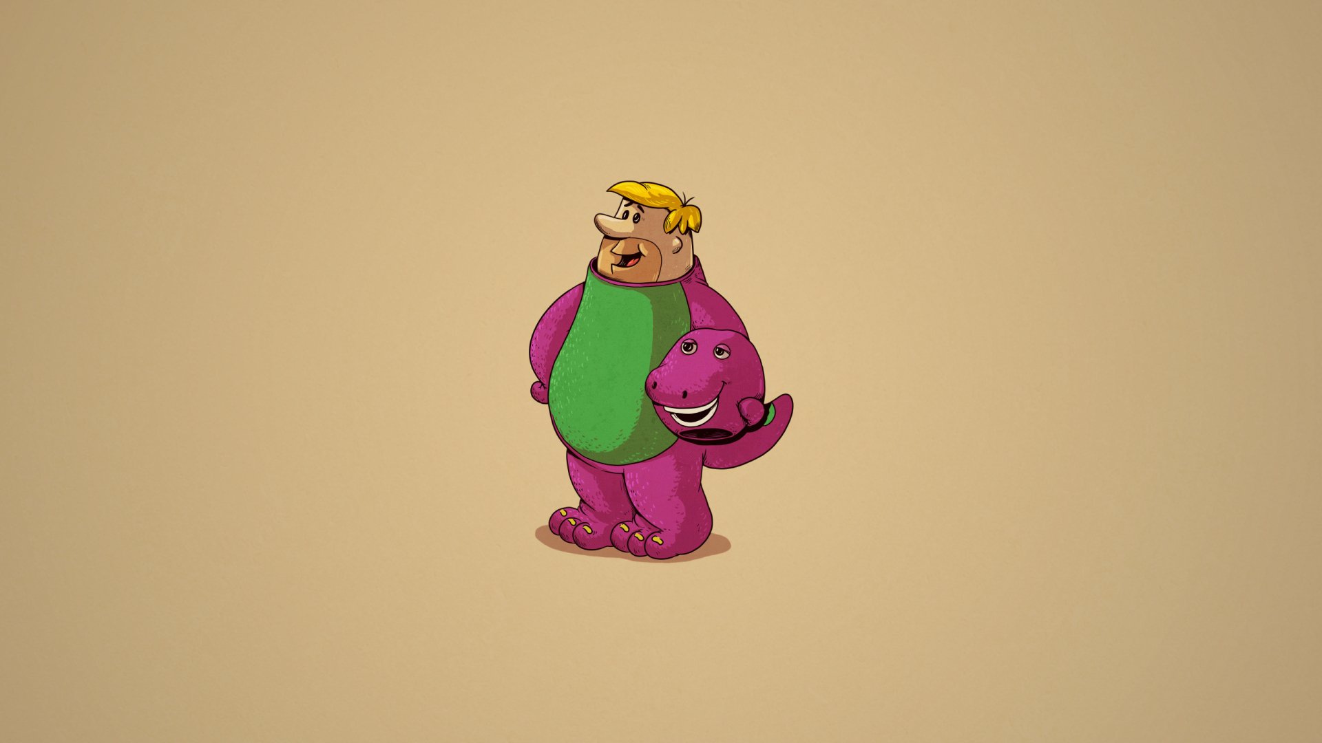 Barney Rubble in a Dinosaur Costume
