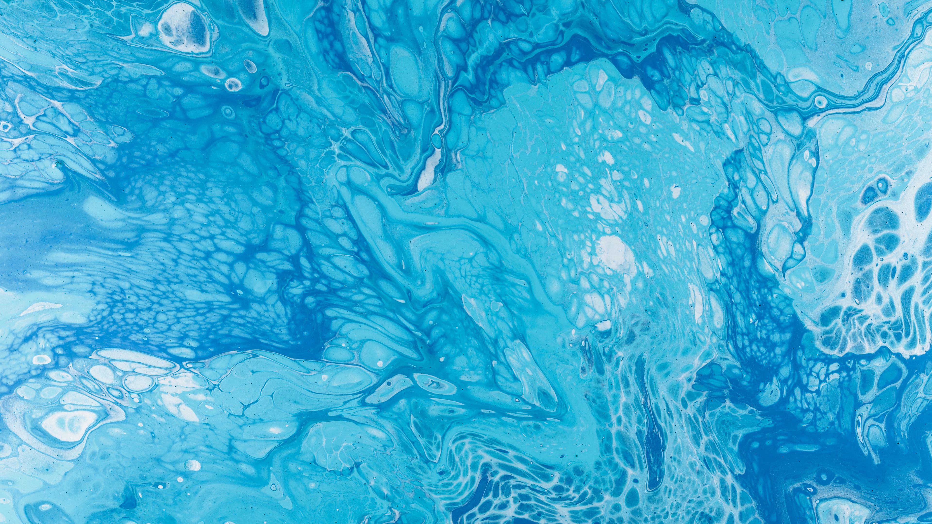 Download wallpaper 3840x2160 paint, liquid, fluid art, stains, blue 4k uhd 16:9 HD background