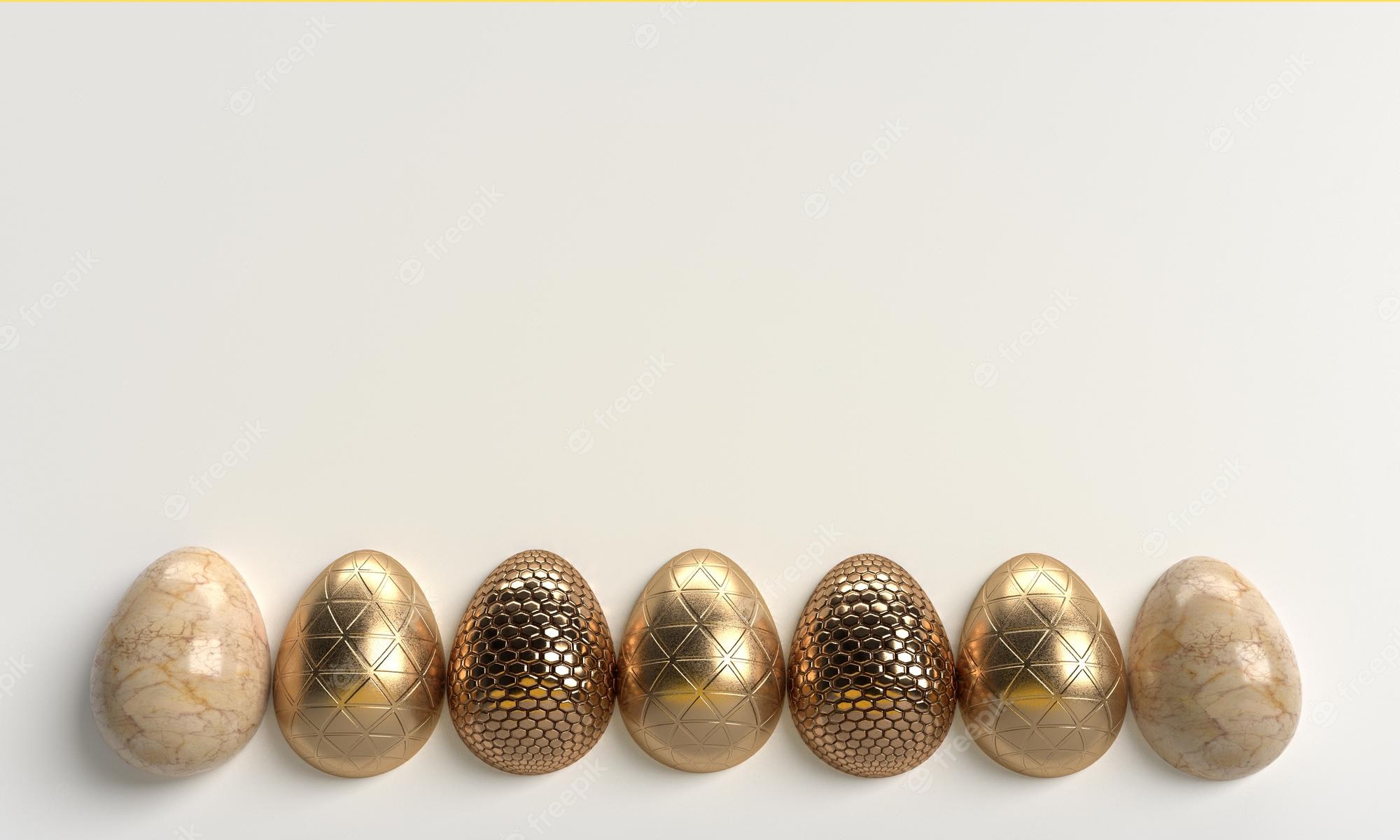 Premium Photo. Collection group easter egg bunny rabbit golden yellow orange white abstract background wallpaper copy space empty decoration ornament springtime april greeting season religion vintage3D render