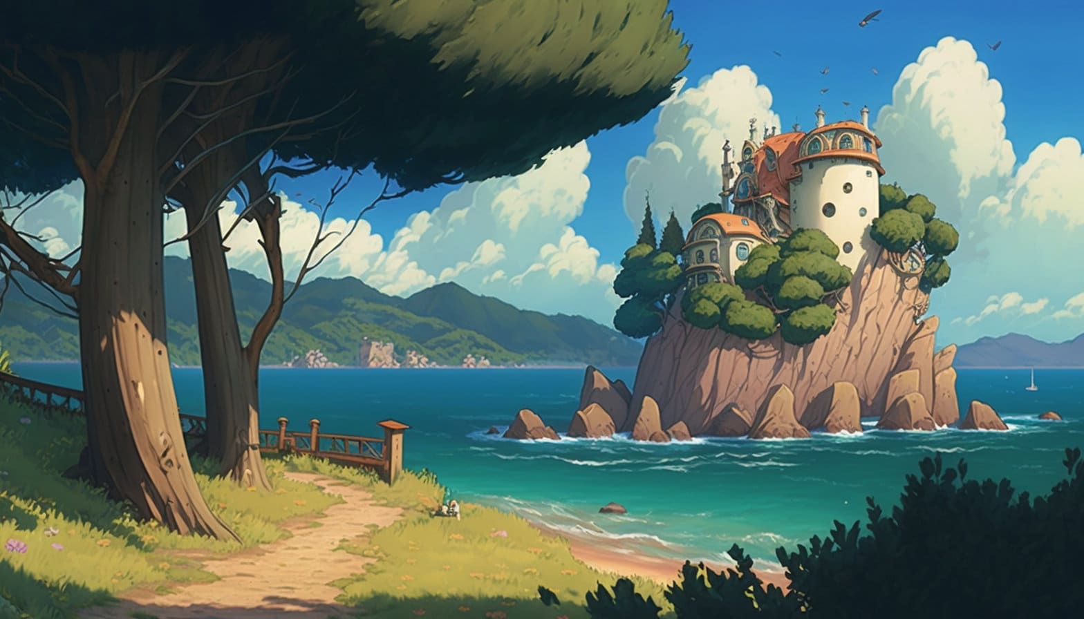 Studio Ghibli Style Landscape Wallpaper Image Landscape