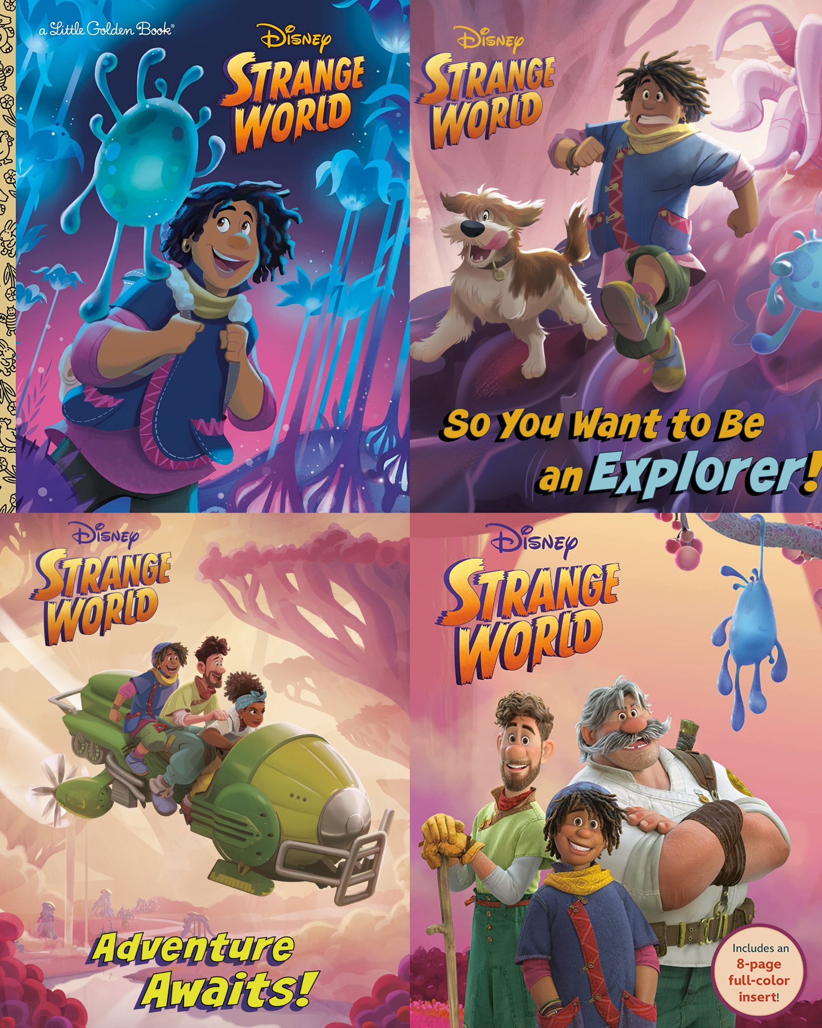 Disney Animation Promos art for multiple official books based on Disney's upcoming animated film, 'STRANGE WORLD.' The movie is set to hit theaters on November 23