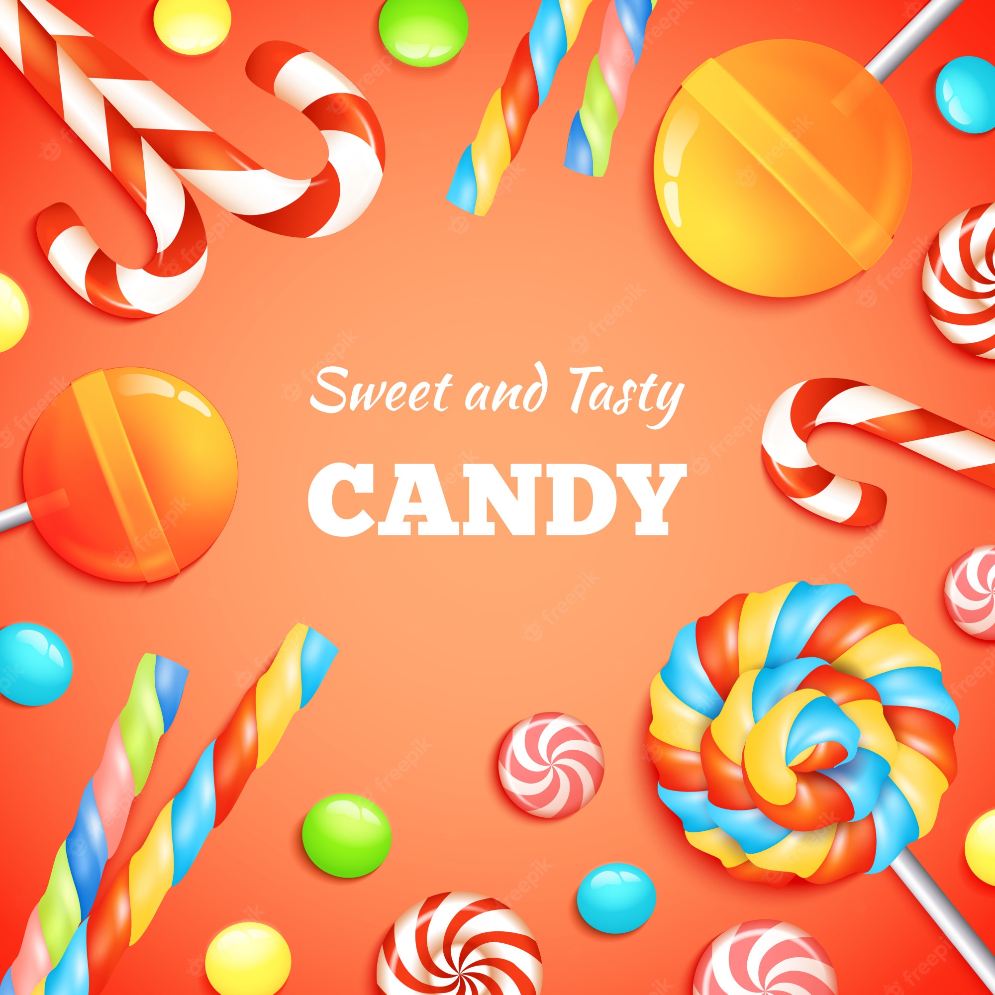 Free Vector. Sweets and candies background