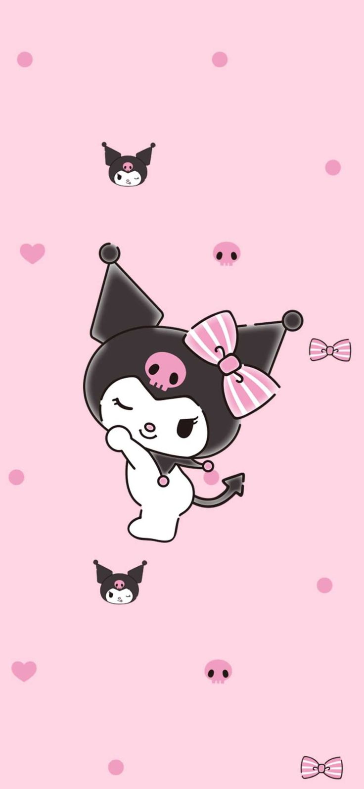 Kuromi Wallpaper Explore more Black Hat, Cute, Kuromi, My Melody's, Pink Skull wallpaper. Hello kitty iphone wallpaper, My melody wallpaper, Hello kitty wallpaper
