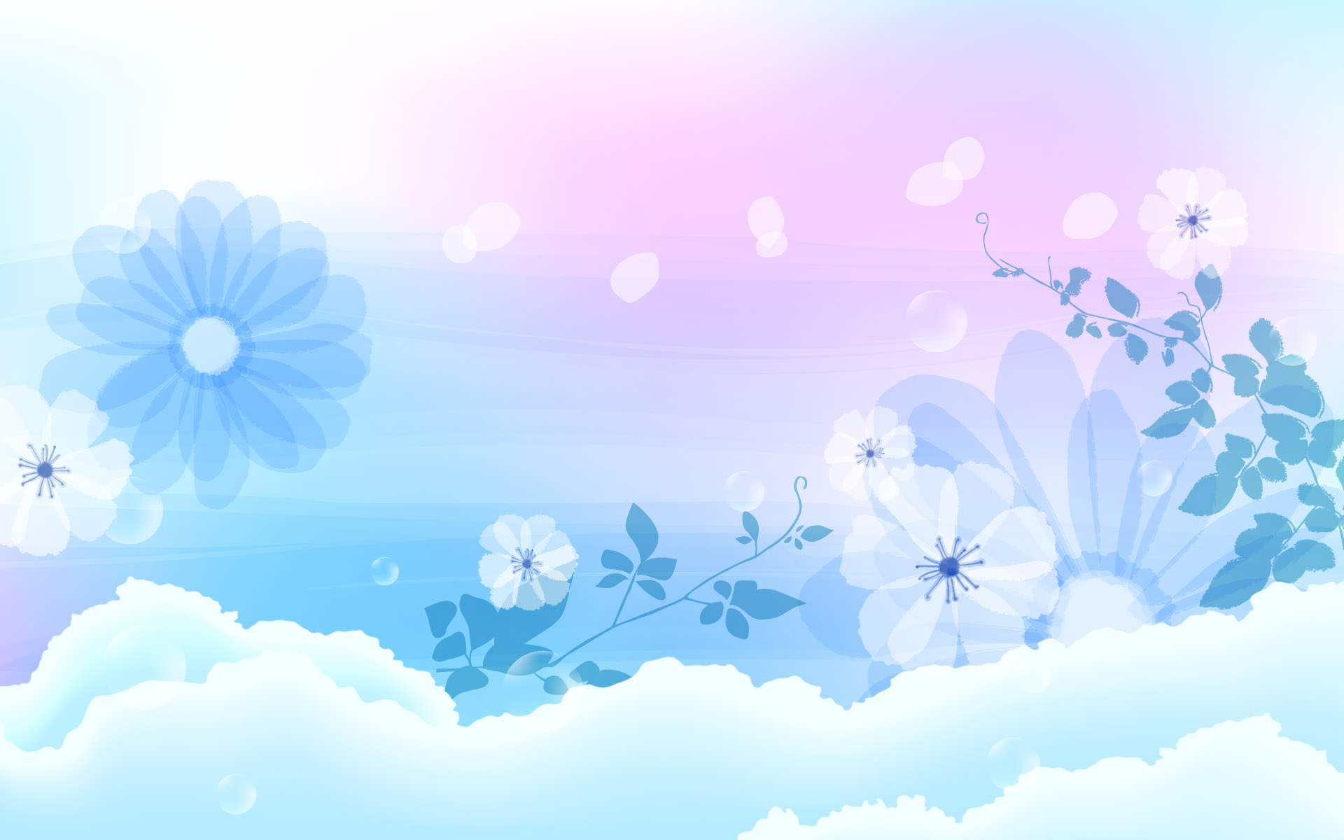 Light Blue Floral Wallpaper