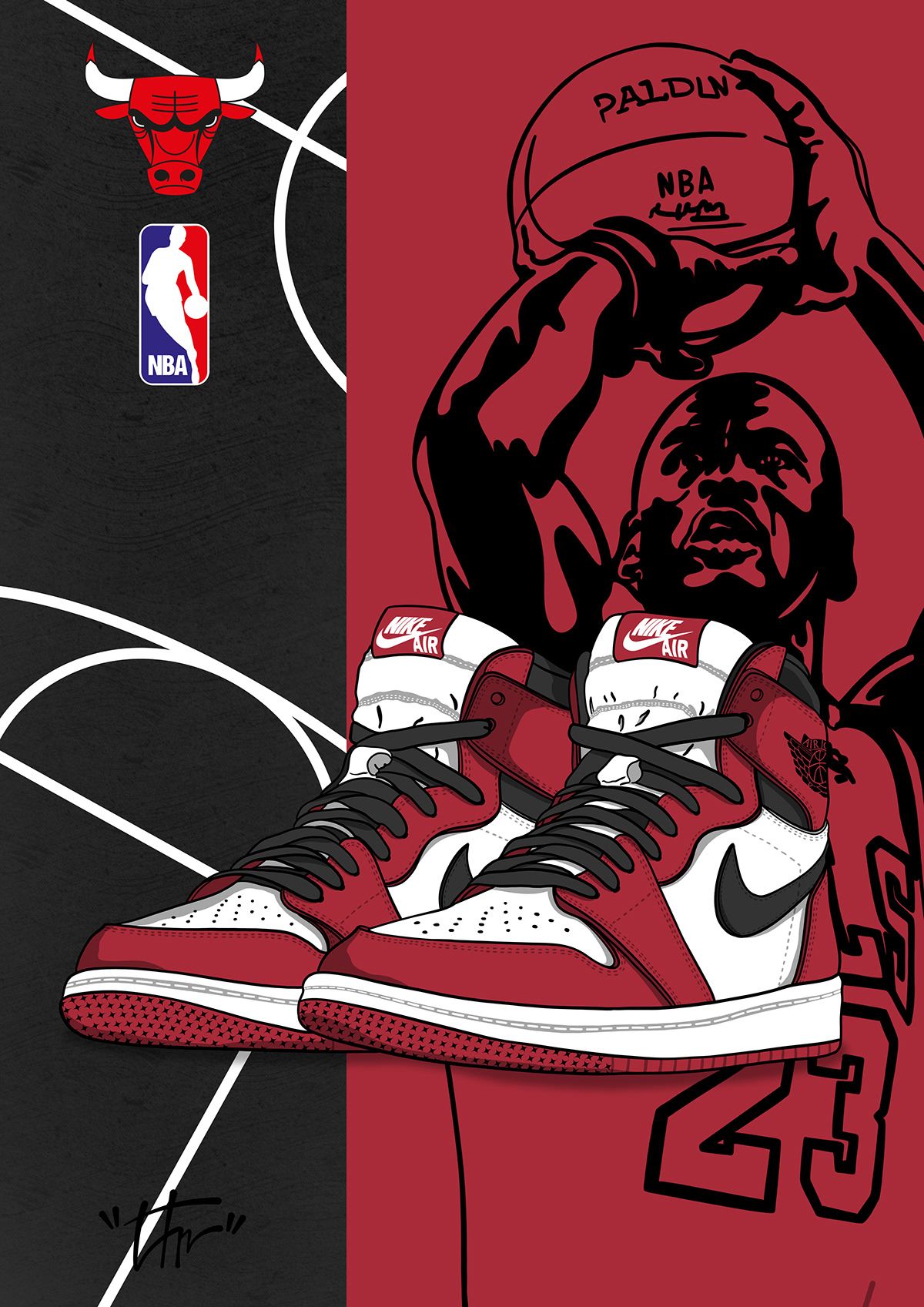 Air Jordan 1 Retro Chicago. Nike art, Jordan logo wallpaper, Sneakers illustration