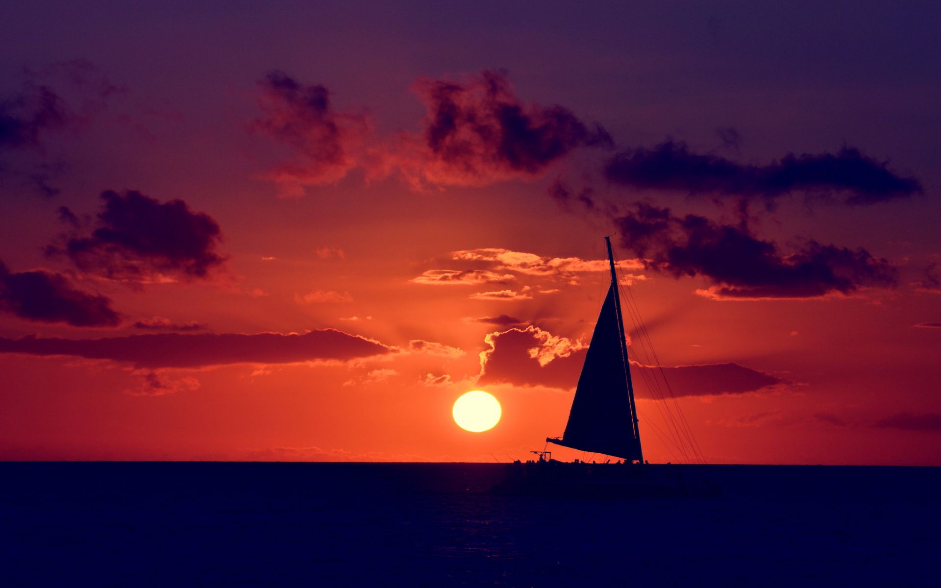 Sunset Sailing Wallpaper