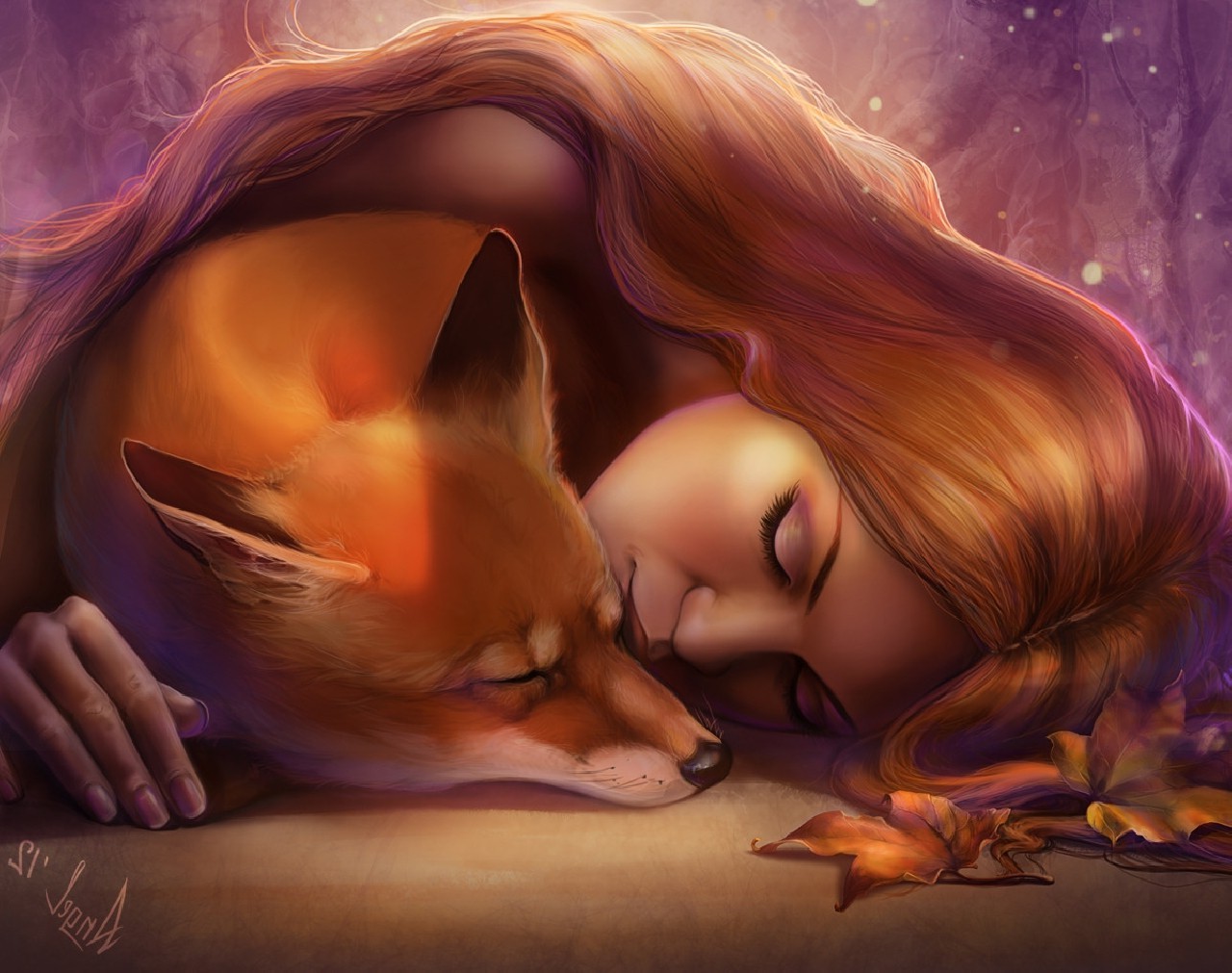 women, Fox Wallpaper HD / Desktop and Mobile Background