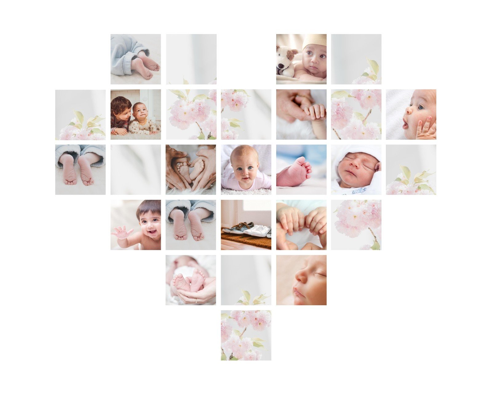 Printable Heart Shaped Photo Collage