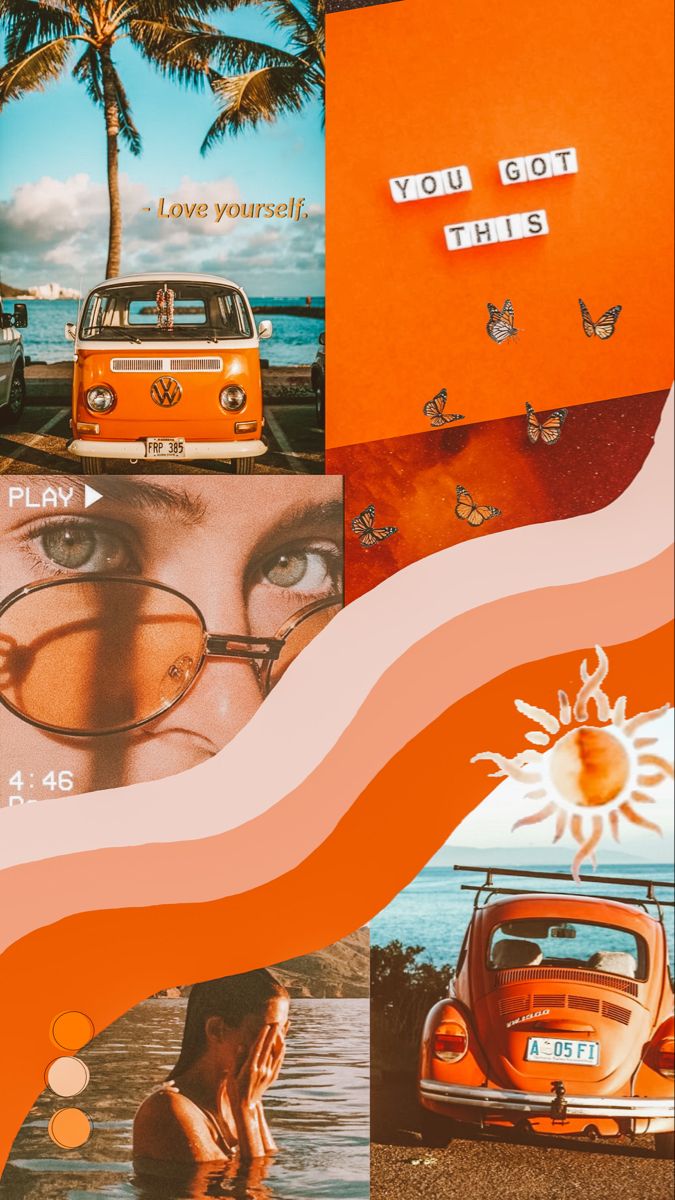 Summer Collage. Orange wallpaper, Aesthetic desktop wallpaper, Orange aesthetic
