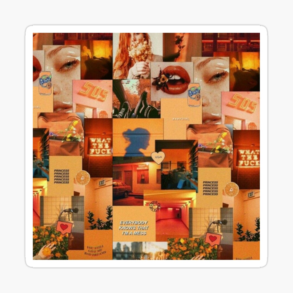 ORANGE PHOTO COLLAGE, SUMMER VIBES Poster