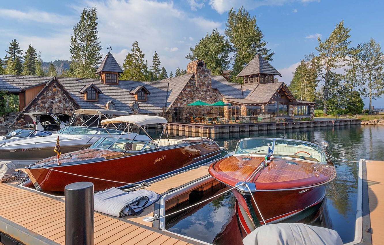 Wallpaper summer, lake, Marina, boats, CA, Lake Tahoe, lake Tahoe, yacht club, Boathouse and Yacht Club image for desktop, section город