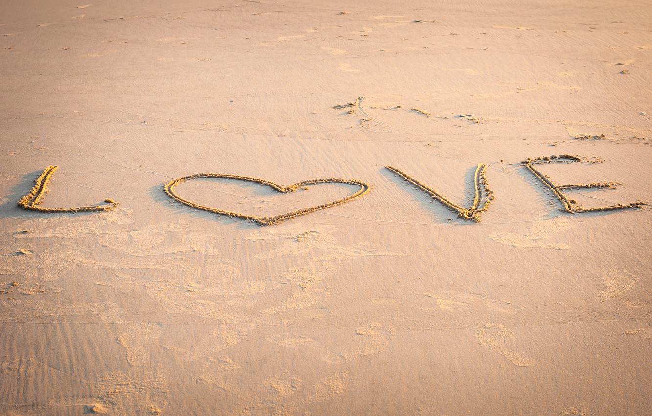 Wallpaper sand, beach, summer, love, heart, summer, love, beach, sea, heart, romantic, sand image for desktop, section настроения
