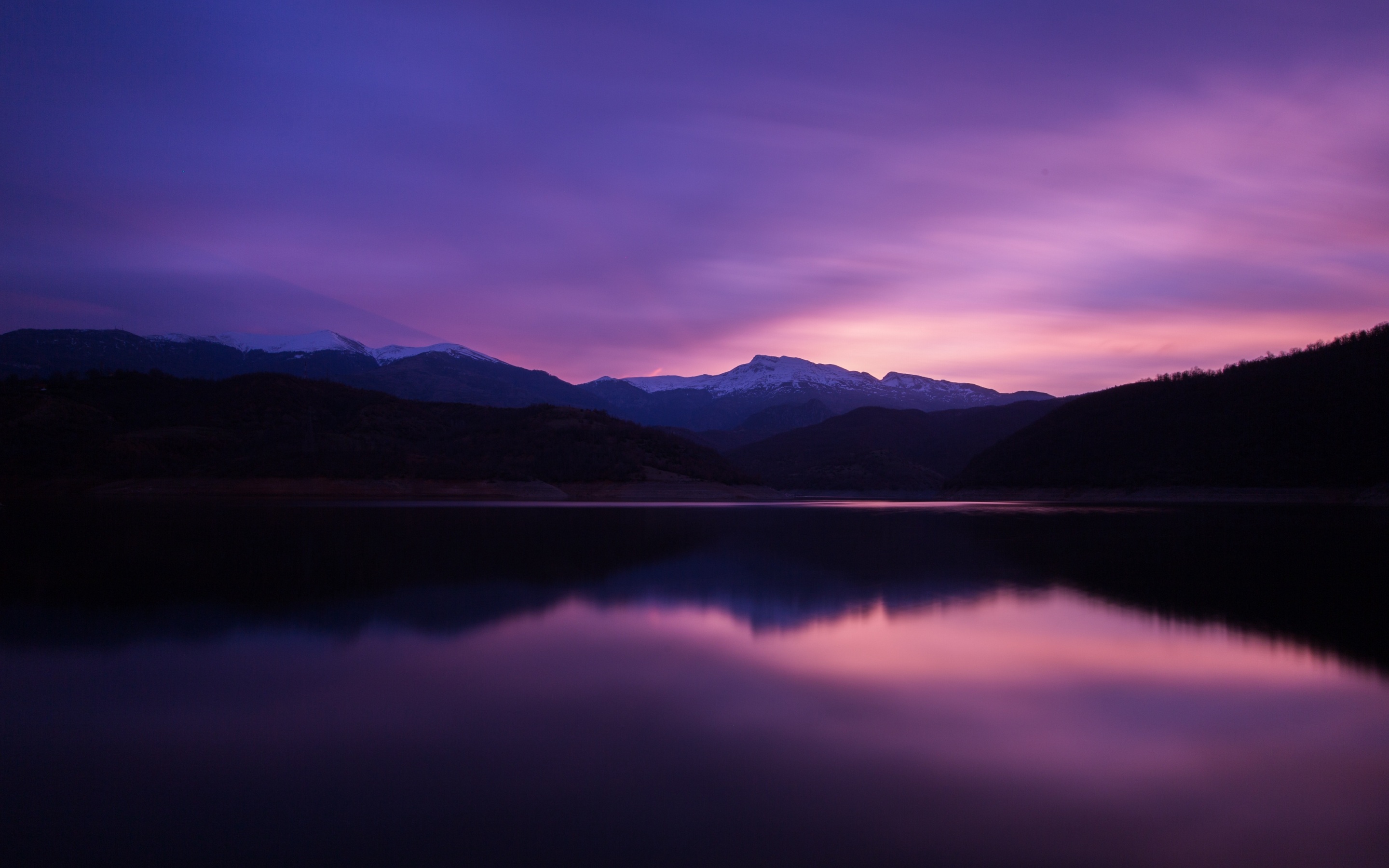 Wallpaper 4k mountains, lake, night, reflection 4k Wallpaper