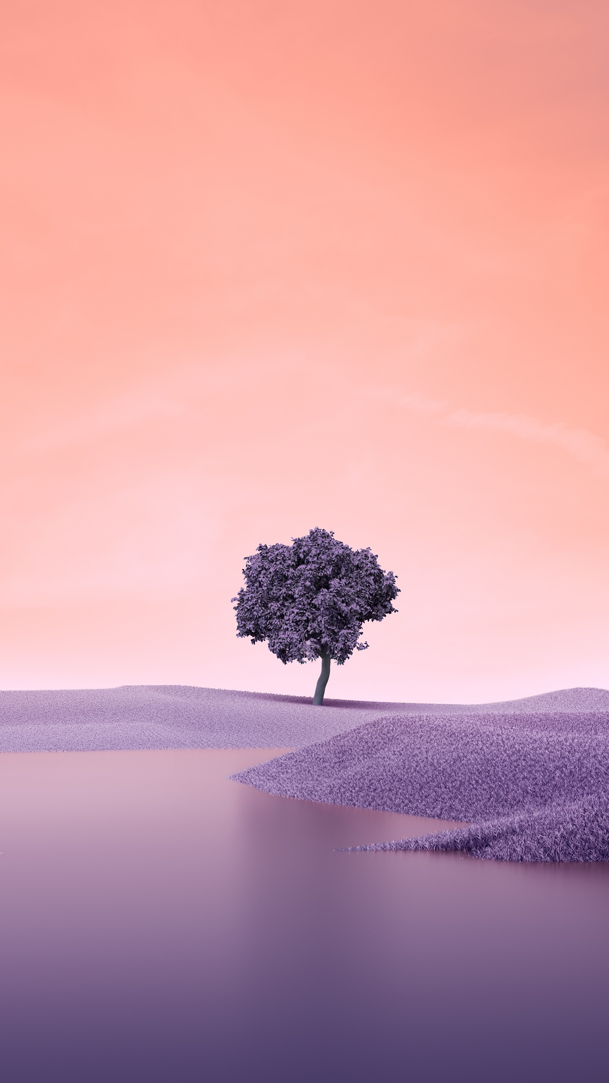 Lone tree Wallpaper 4K, Landscape, Spring, Lake, Nature