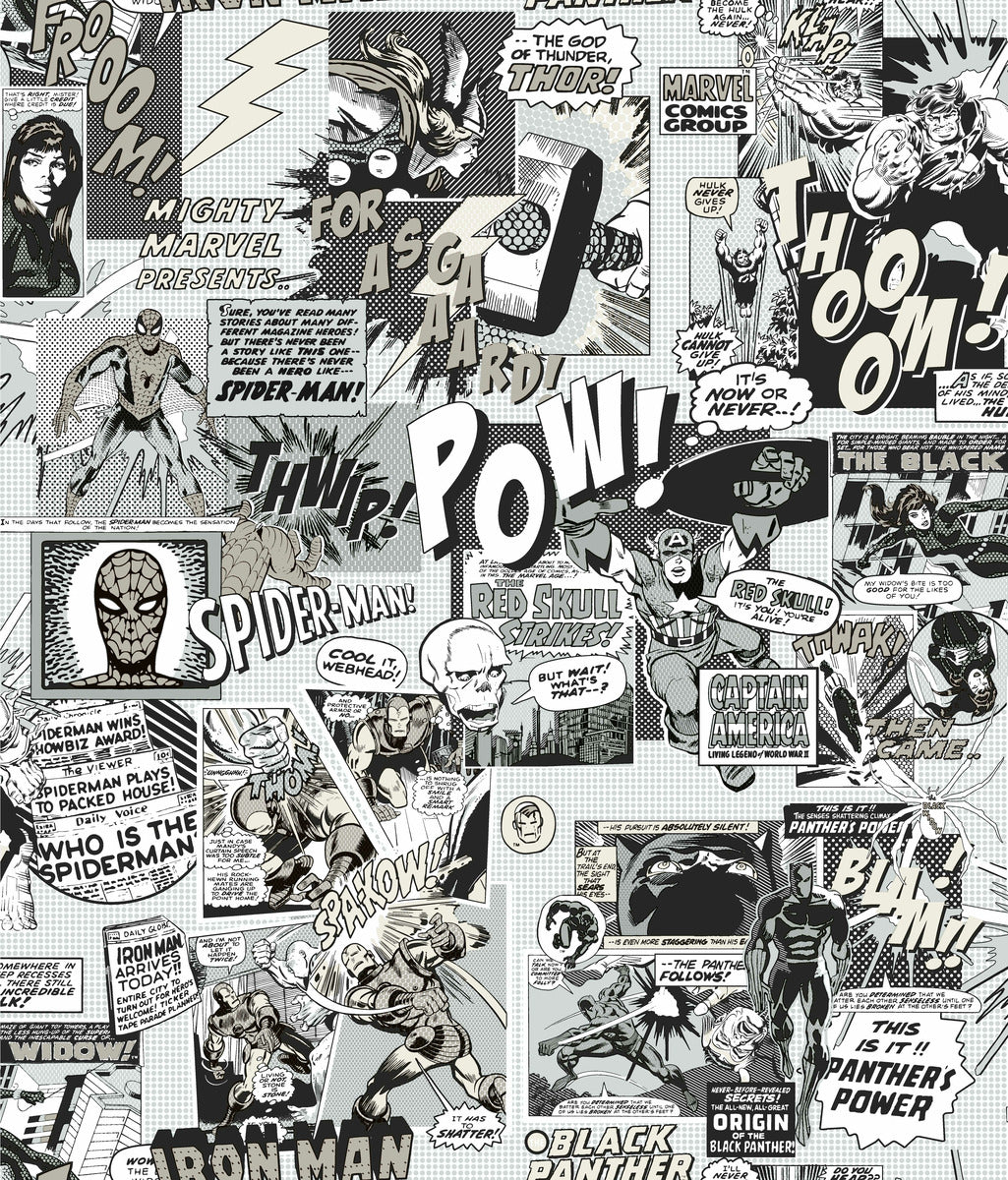 Marvel Comics Pow! Wallpaper & White