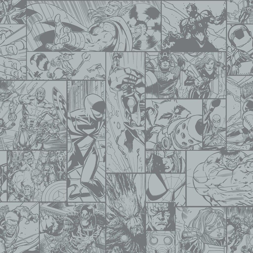 Marvel Comic Book Wallpaper 20.5 in. x 33 ft. 56sq.ft (blacks). Comic book wallpaper, Marvel comics wallpaper, Book wallpaper