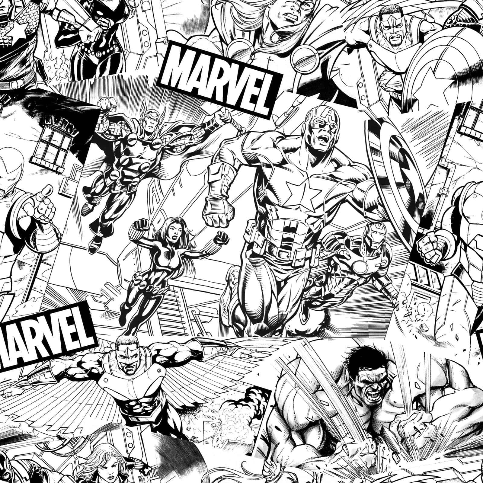 Download Marvel Black And White Wallpaper