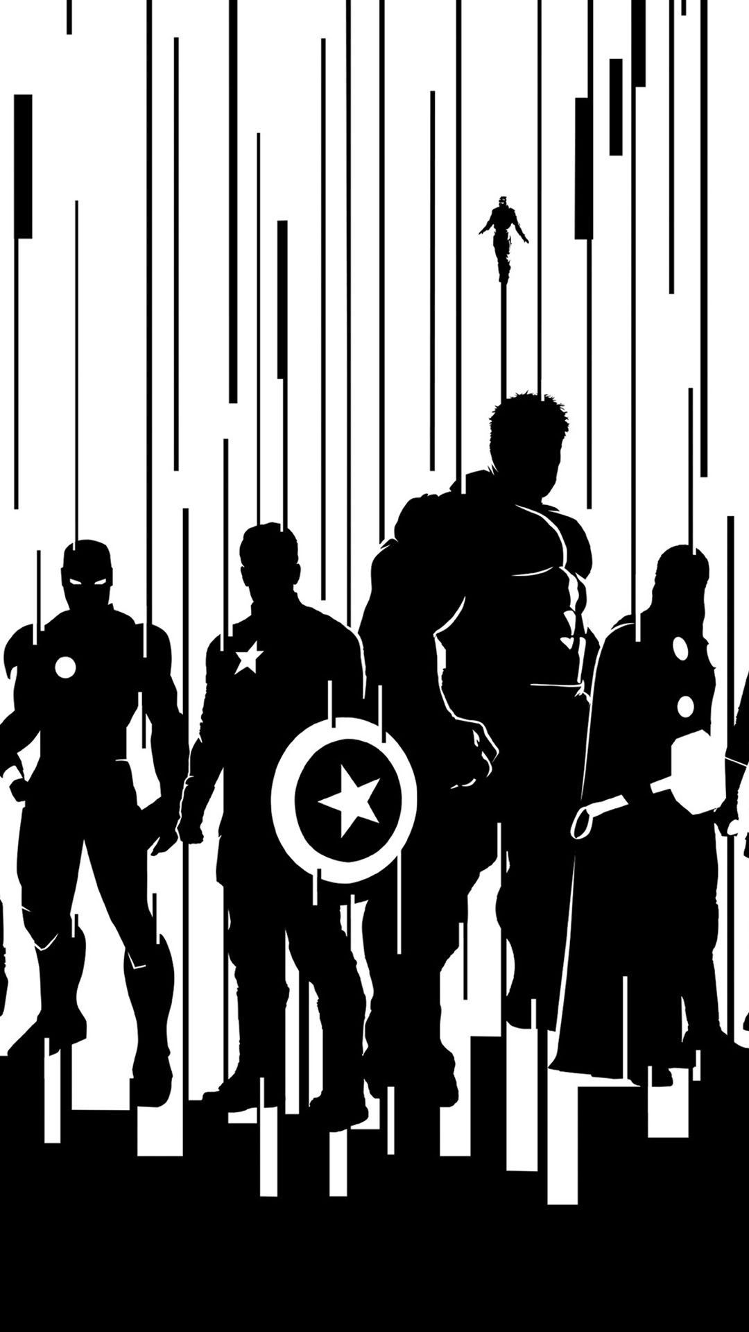 Avengers Black And White Wallpaper
