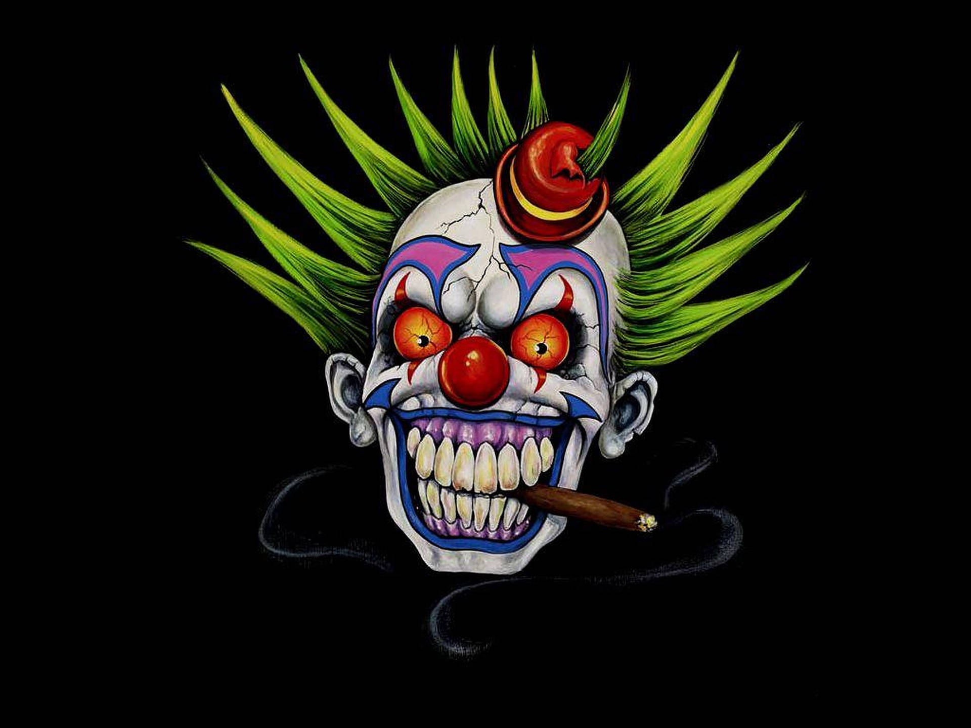 Download Smoking Clown Digital Art Wallpaper