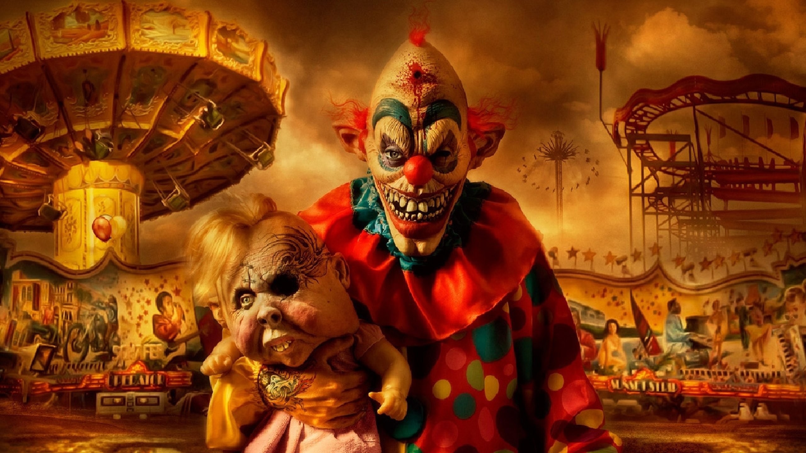 Dark horror evil clown art artwork f wallpaper