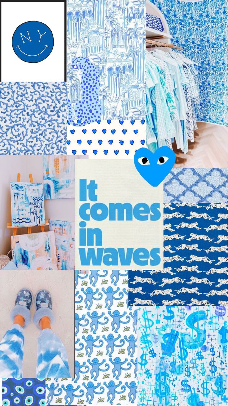 preppy blue. aesthetic phone collage. Preppy aesthetic wallpaper, Preppy wallpaper, Wallpaper