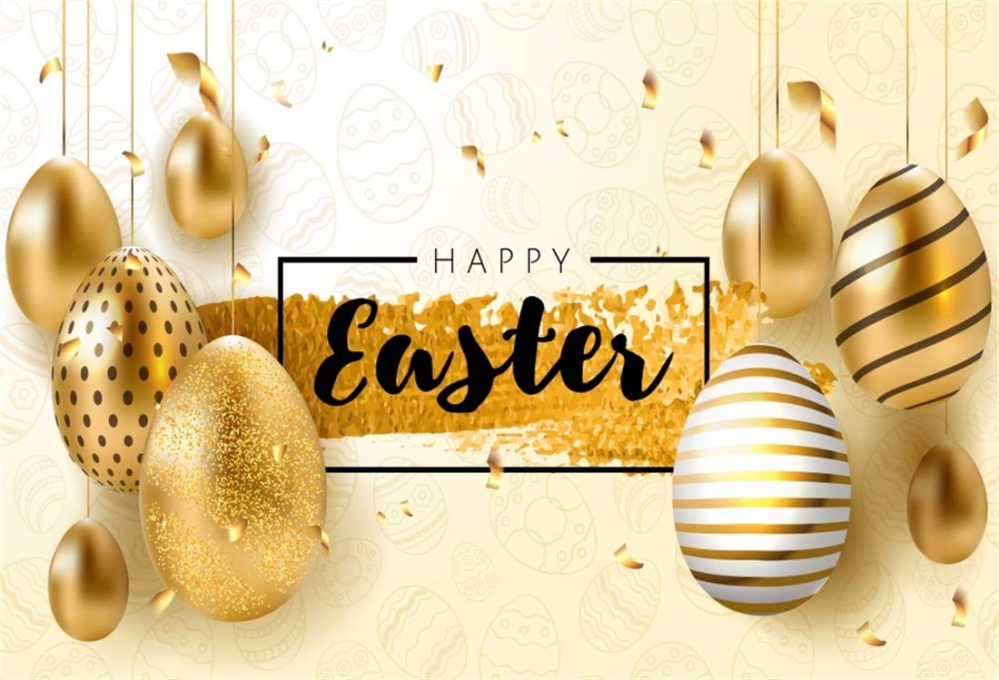 Amazon.com, Baocicco 5x3ft Happy Easter Backdrop Champagne Eggs Banners Pendents Decor Falling Ribbons Photography Background Wallpaper Decorations Easter Party Children Adults Portrait Studio Prop
