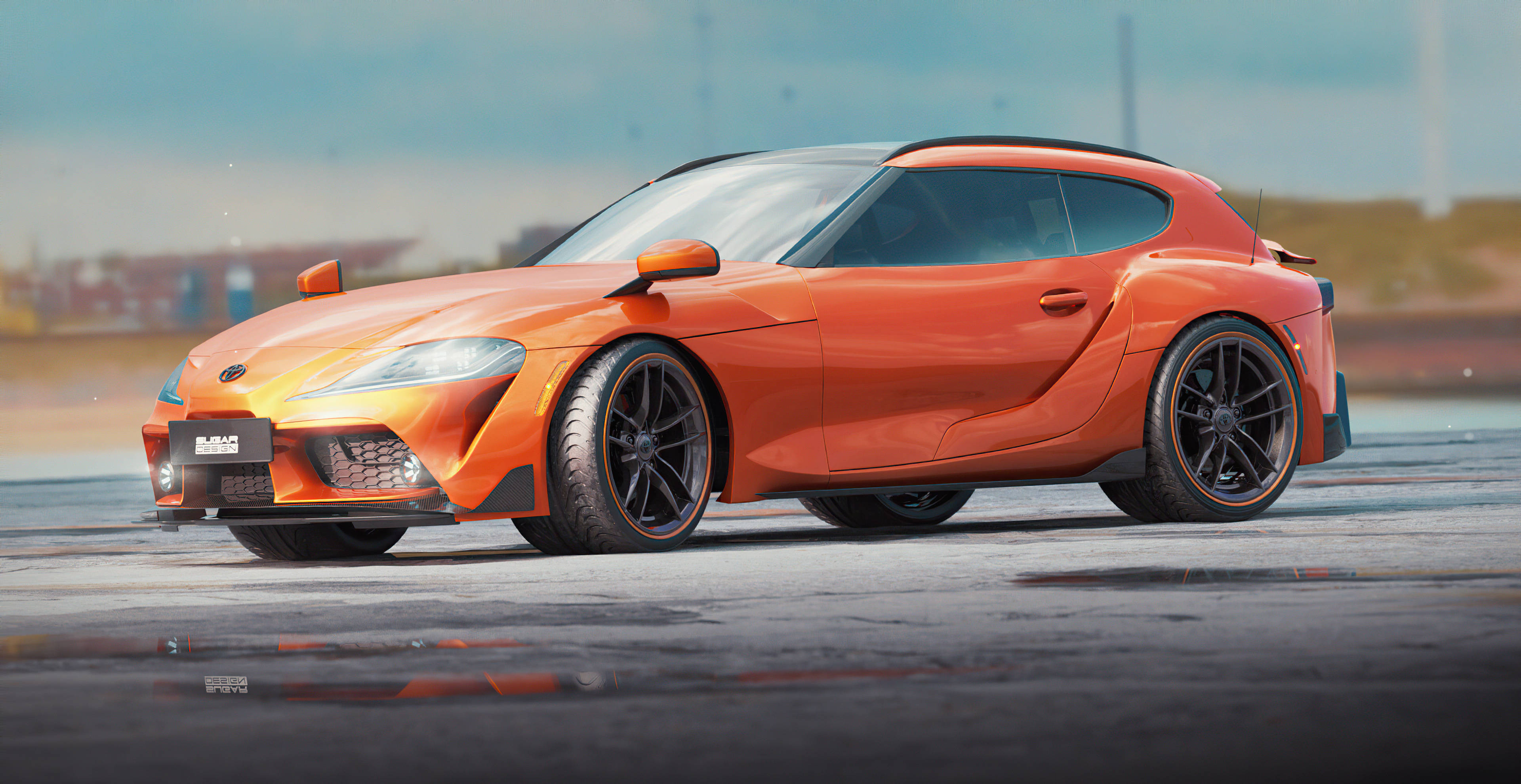 Download Radiant Orange Toyota Supra Wallpaper