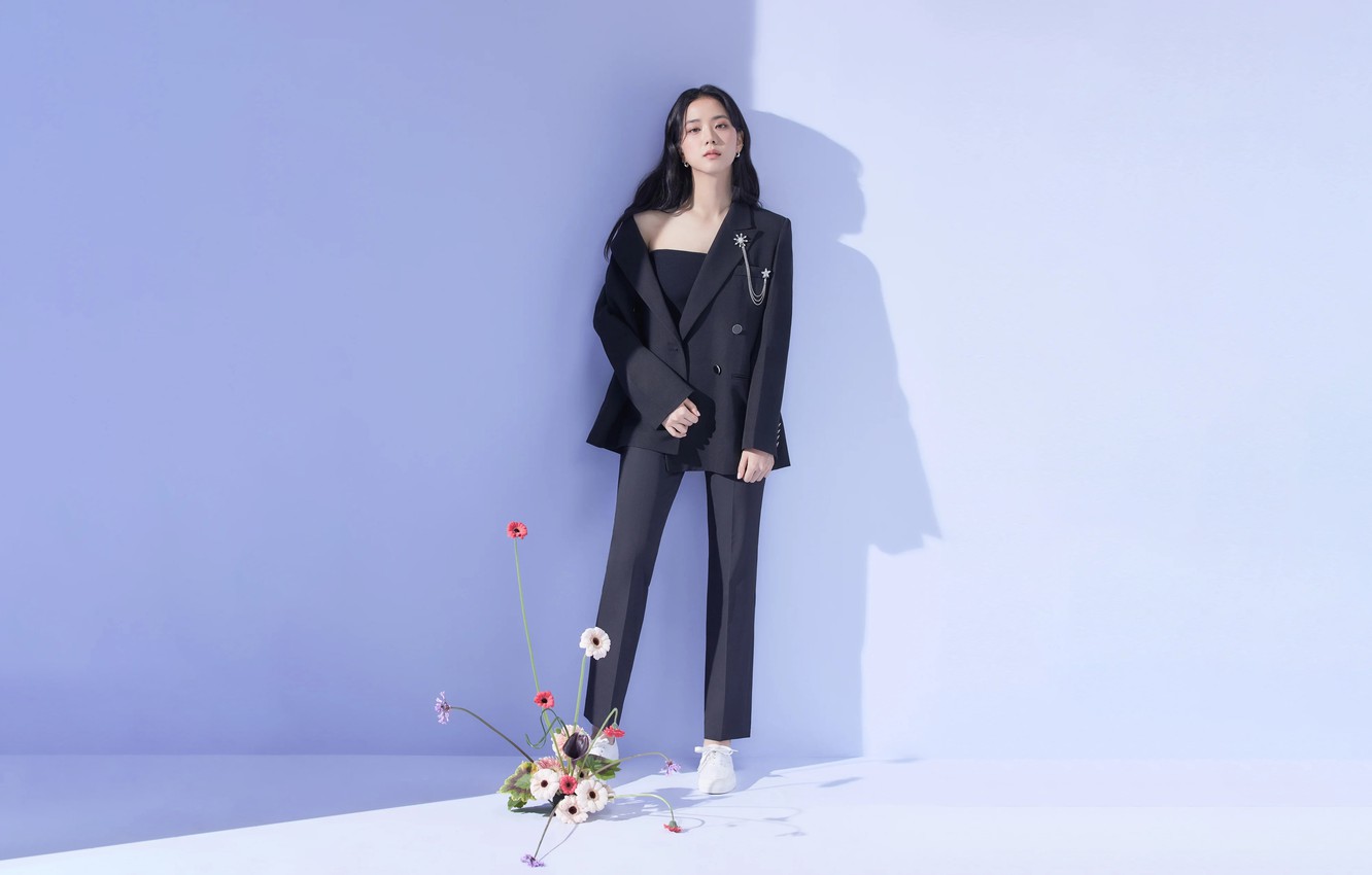 Wallpaper flowers, Wallpaper for desktop, kpop, 16:9, blackpink, blackpink, kim jisoo, kim jisoo, kim ji soo, korean singer, 4528x2547 image for desktop, section музыка