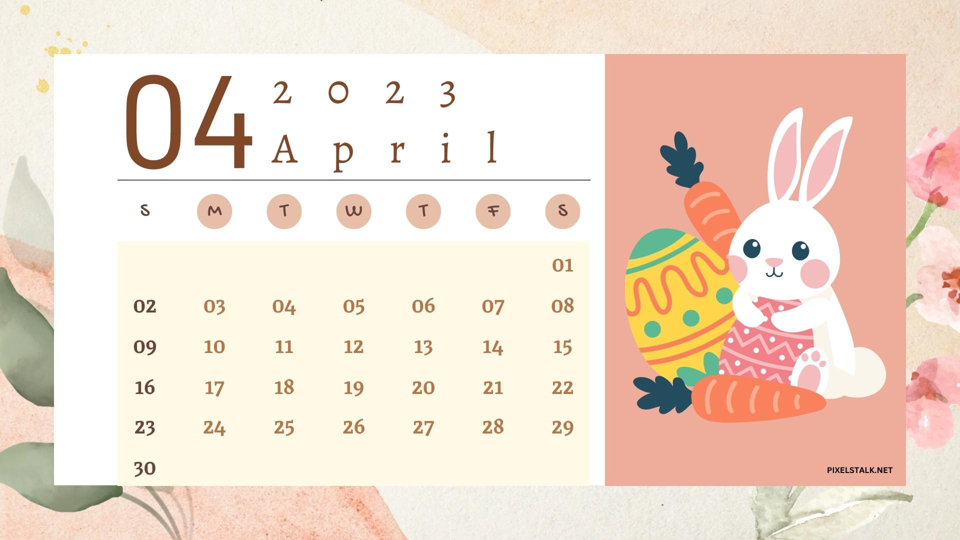 April 2023 Calendar Desktop Wallpaper