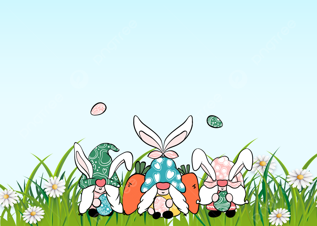 Easter Dwarf Rabbit Meadow Flower Eggs Background, Easter, Dwarf Rabbit, Gnome Background Image And Wallpaper for Free Download