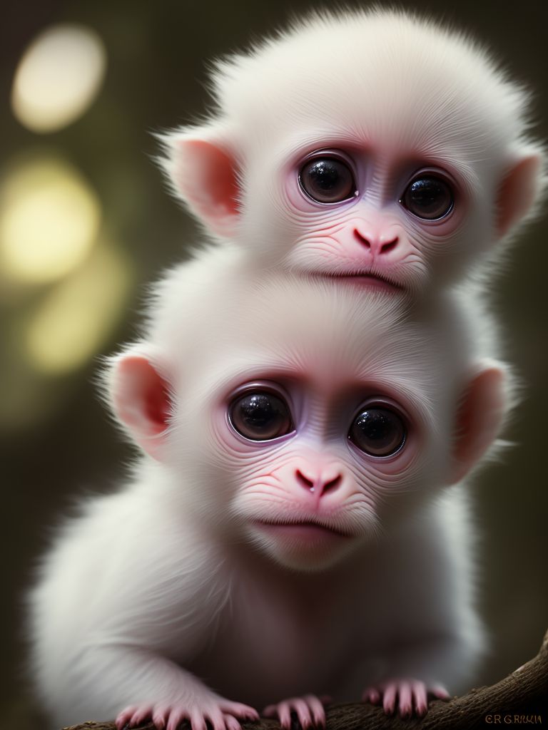 Mushy Ibis220: Albino Baby Monkey