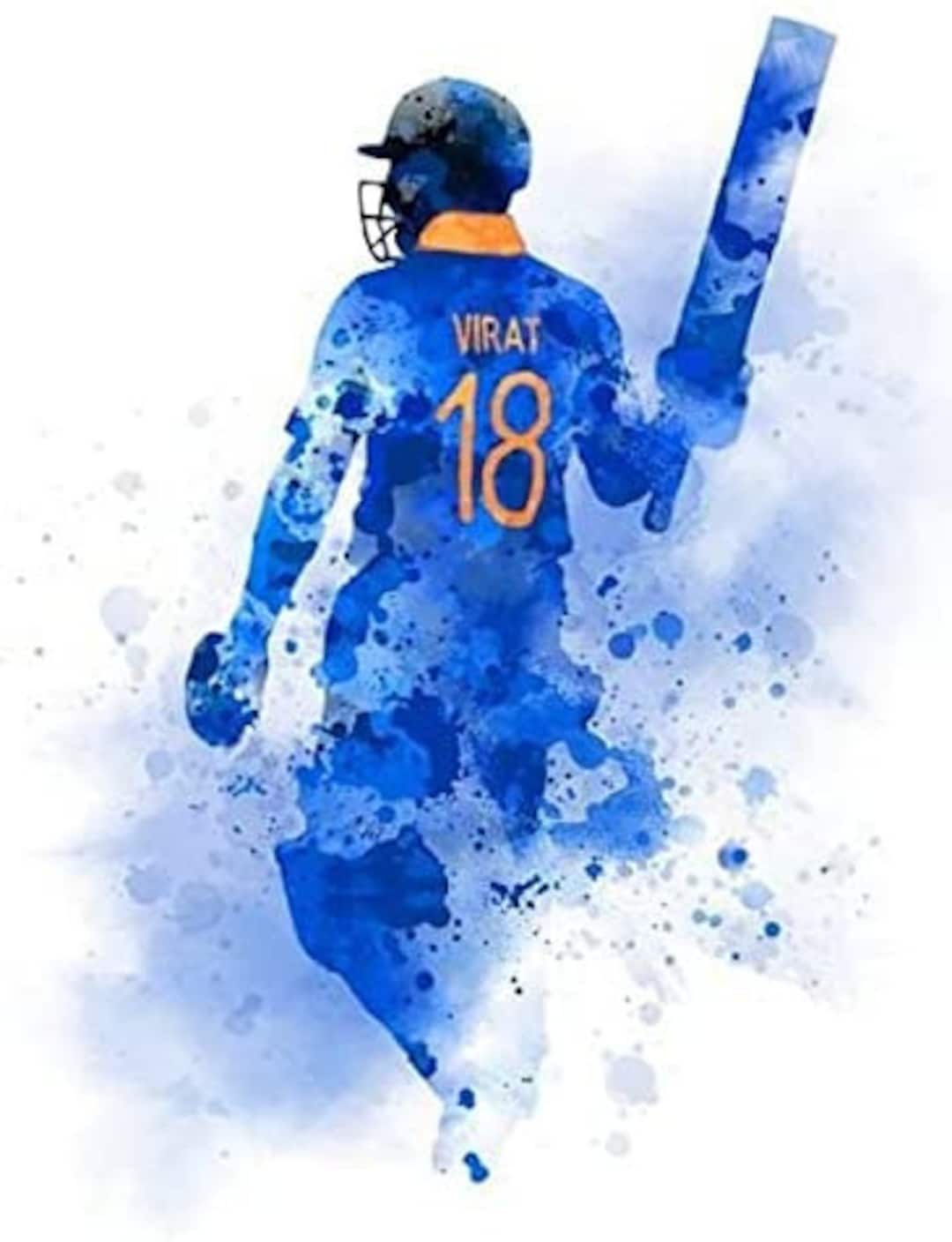 Virat Kohli Sport Gift Hand Painted Painting on Canvas Without
