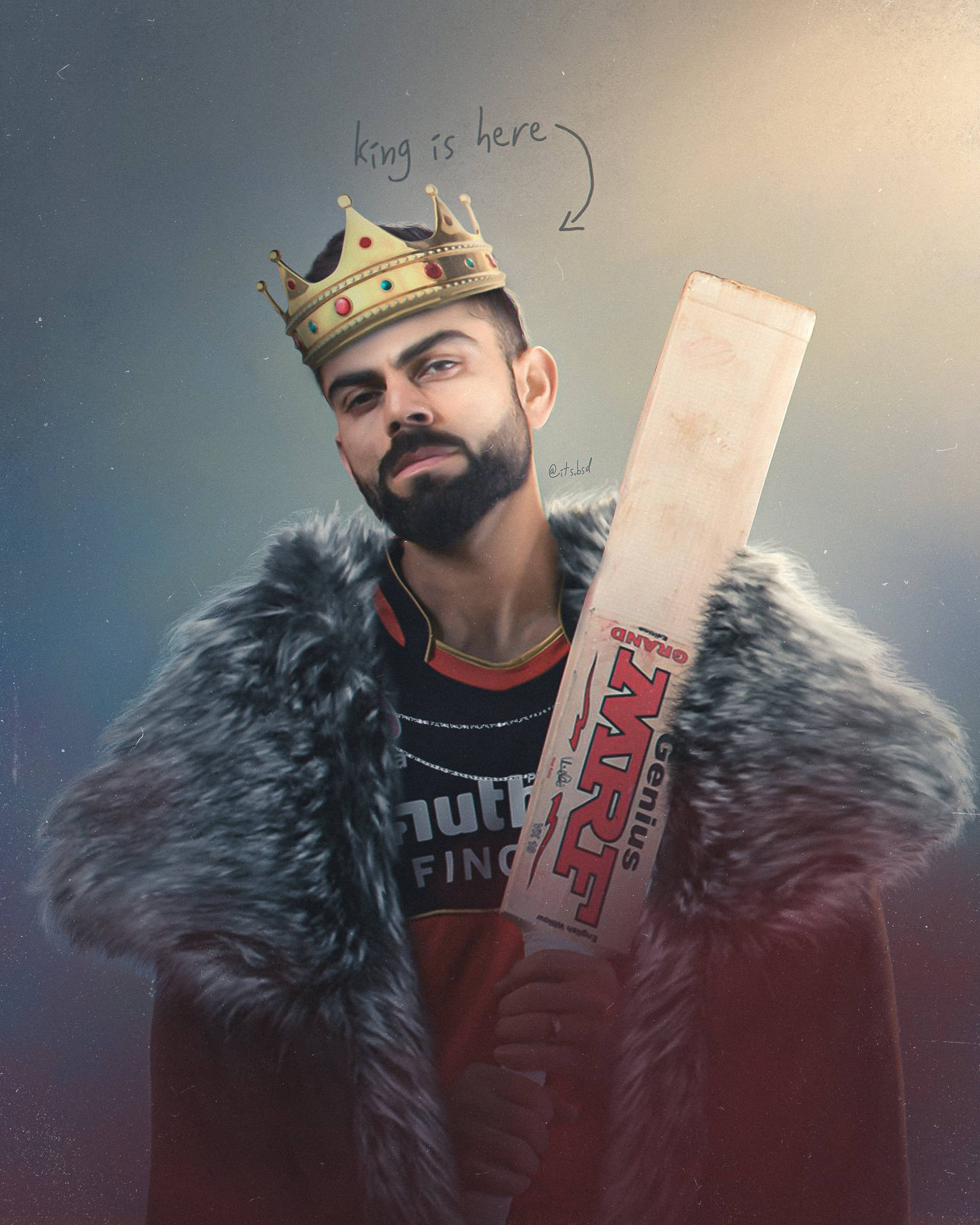 Download King Virat Kohli HD Art Wallpaper