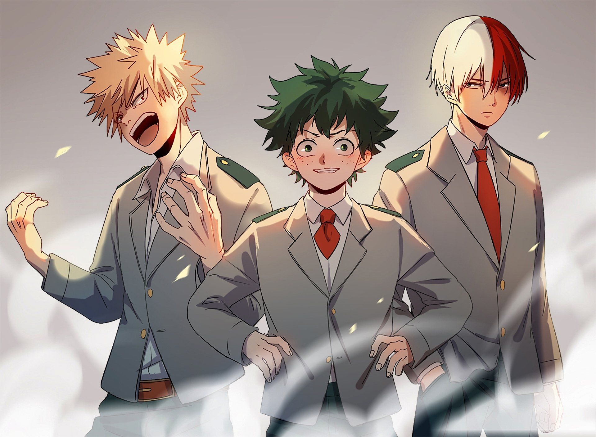 Deku Todoroki and Bakugo Wallpaper Free Deku Todoroki and Bakugo Background