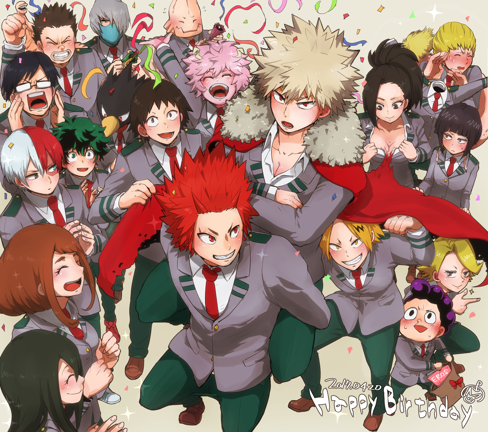 Izuku Midoriya Ochaco Uraraka Katsuki Bakugou Shouto Todoroki Momo Yaoyorozu Minoru Mineta Tenya Iid Wallpaper:1920x1700