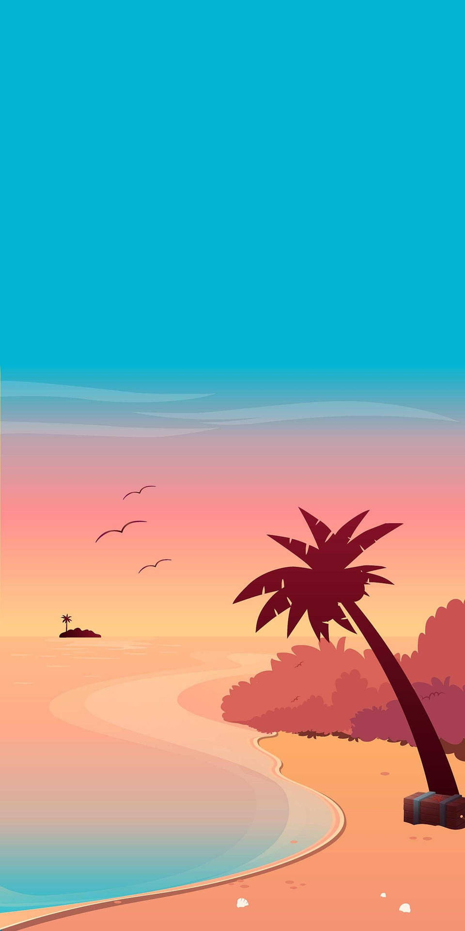 Download Pink Beach Art Summer iPhone Wallpaper