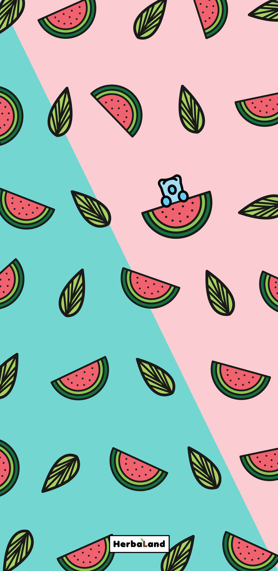 Download Cute Summer Pink Teal Watermelons Wallpaper