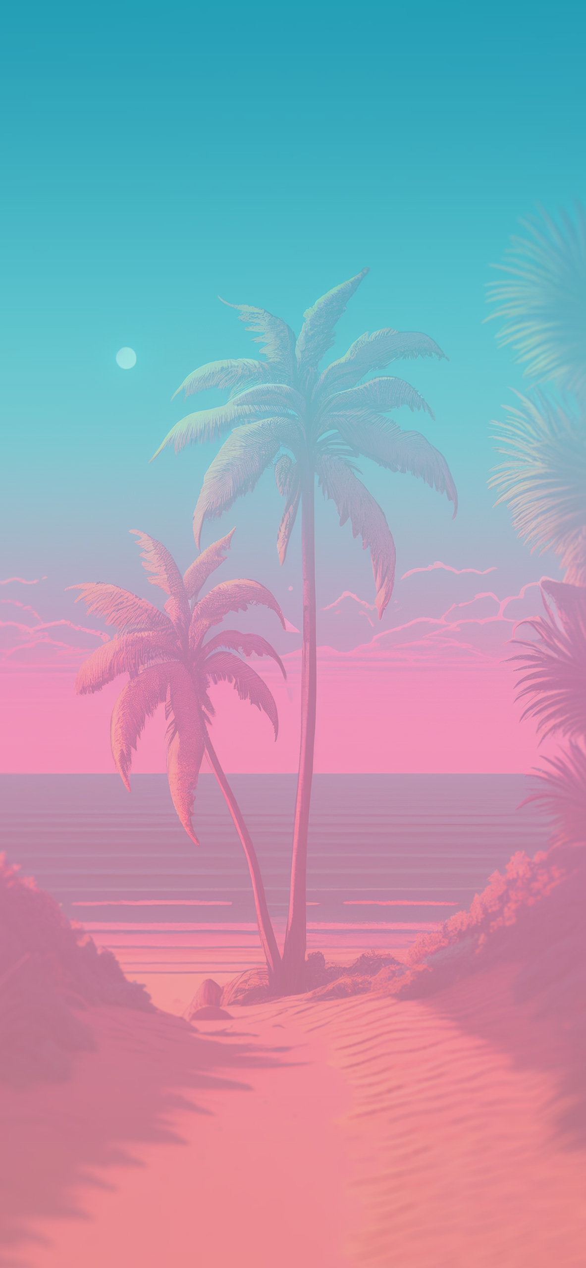 Beach & Palm Summer Aesthetic Wallpaper