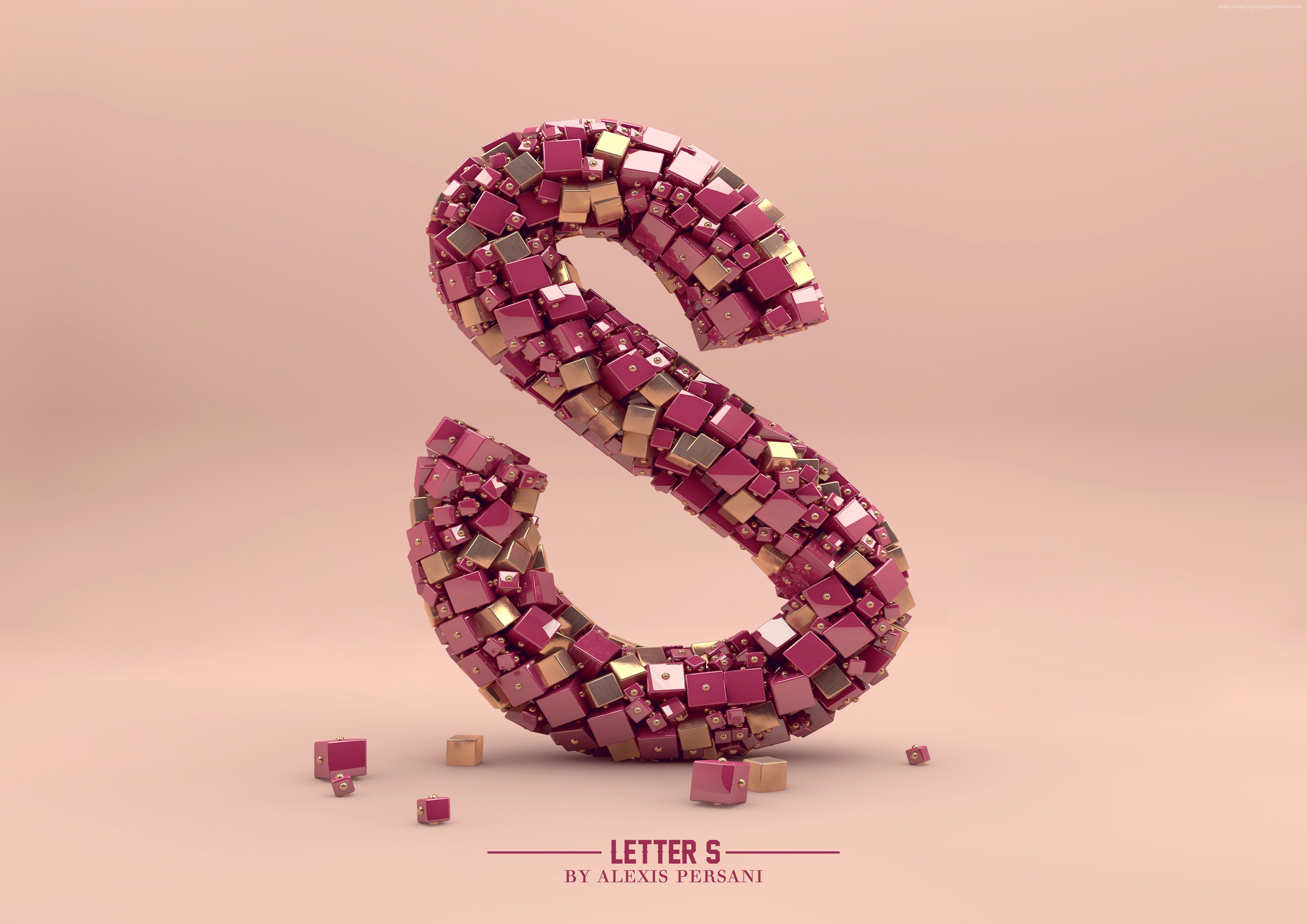 3D, letter, 4K, typography, abstract Gallery HD Wallpaper