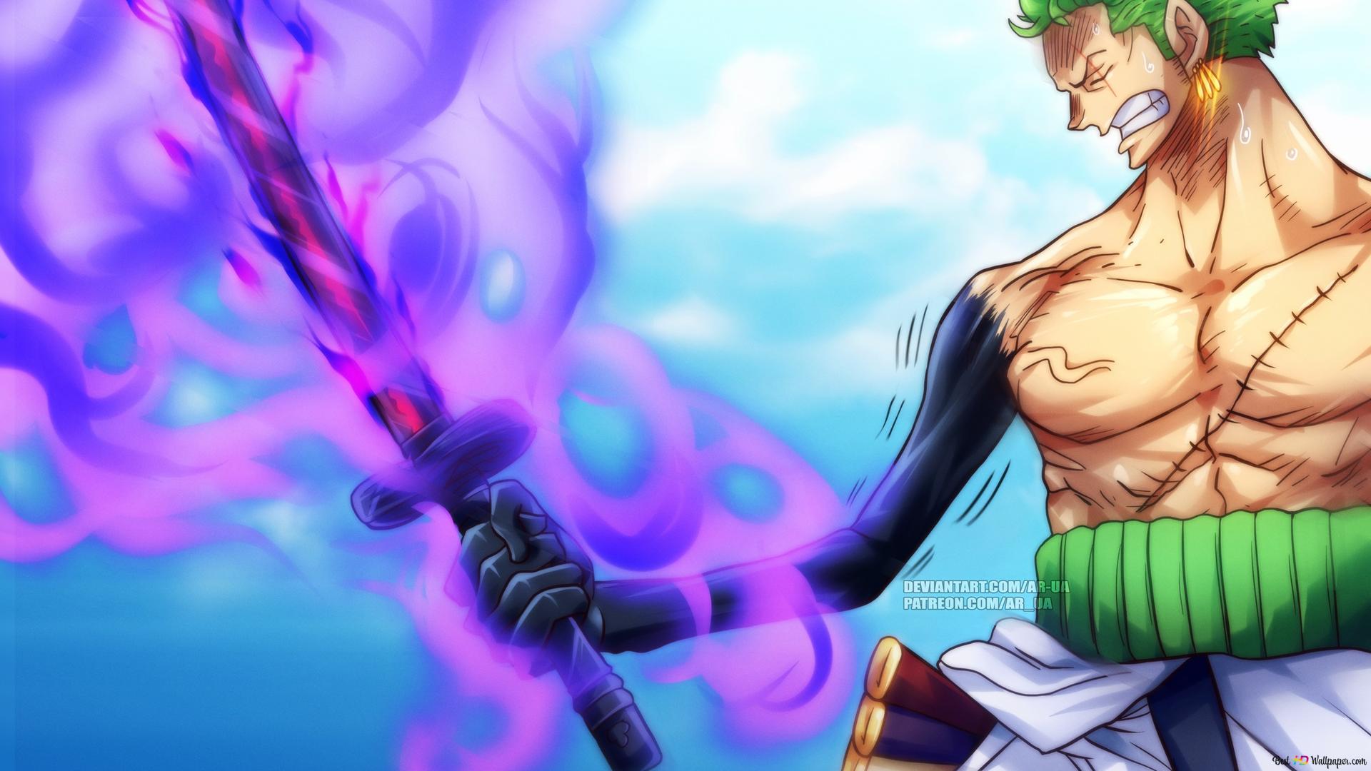 One Piece Zoro Haki Absorbed by Enma Sword 2K wallpaper download