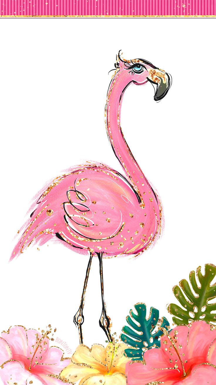 Phone Wallpaper HD Cute Glitter Hot Pink and Colorful Summer Flamingo BonTon TV Bac. iPad wallpaper watercolor, New wallpaper iphone, Phone wallpaper