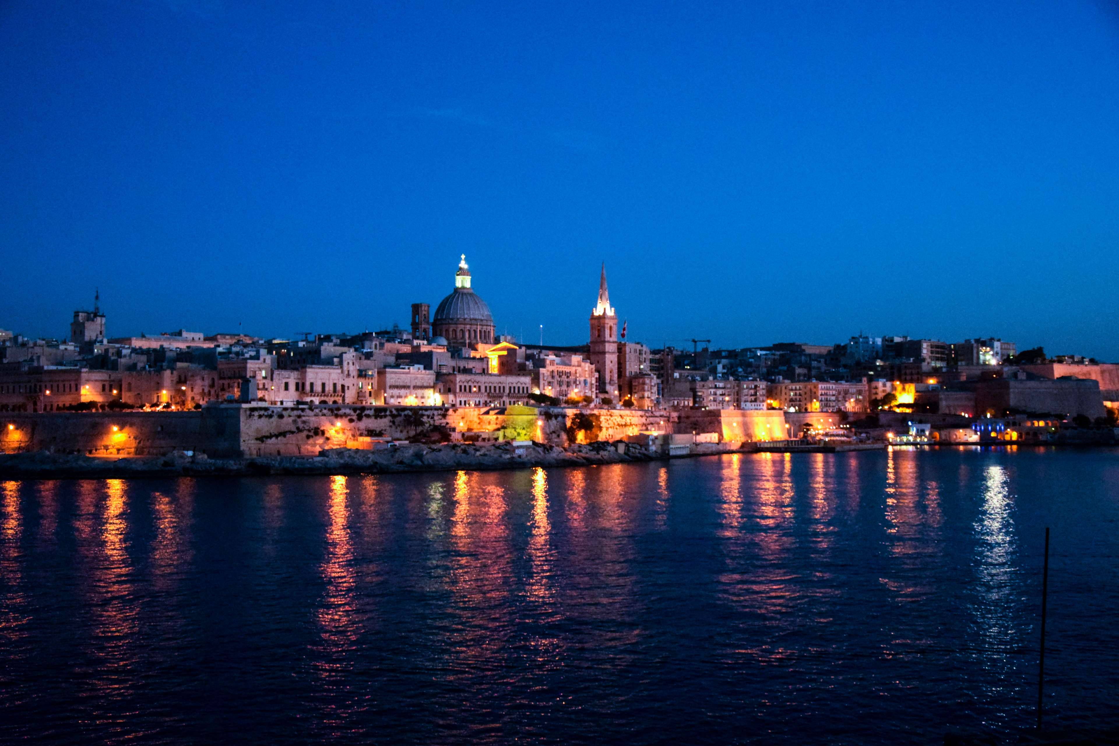 evening, lights, malta, mediterranean, sea, summer 4k Gallery HD Wallpaper