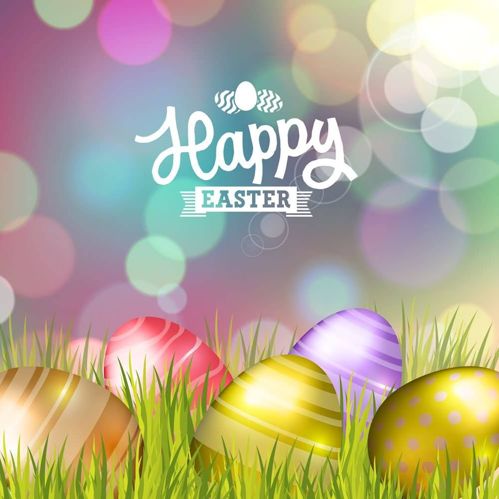 Download Pastel Bokeh Happy Easter Eggs Poster Wallpaper