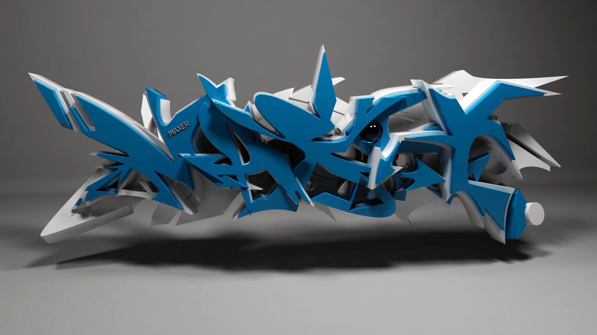 Wallpaper, illustration, 3D, urban, typography, graffiti, gray background, ART, wheel, wing, origami paper 1920x1080