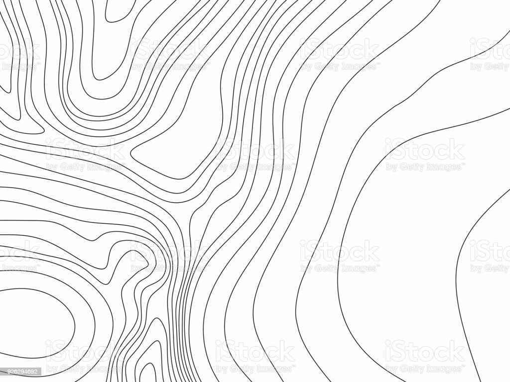 Abstract Black And White Topographic Contours Lines Of Mountains Topography Map Art Curve Drawing Vector Illustration Stock Illustration Image Now