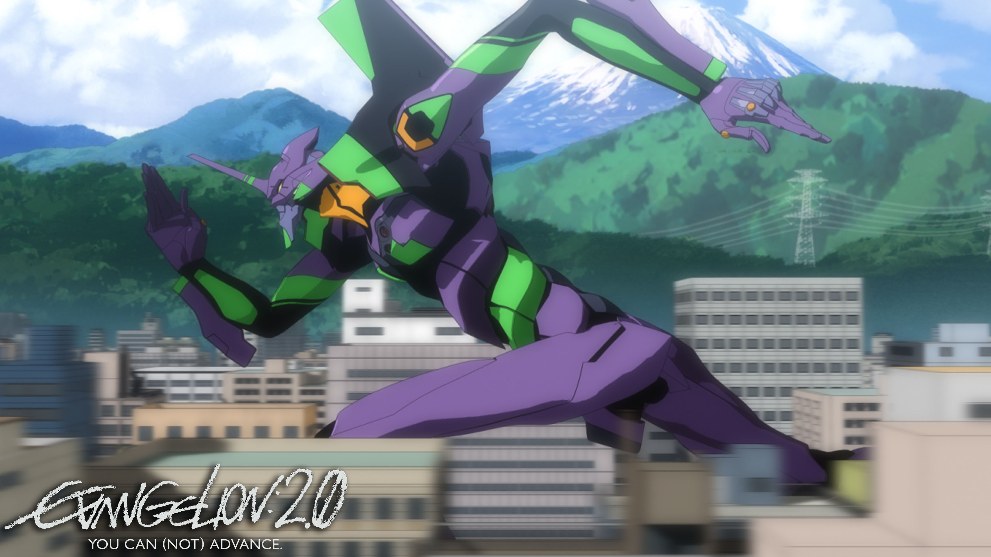 Wallpaper, anime, Neon Genesis Evangelion, EVA Unit 01, Evangelion 2 0, screenshot 3422x1925